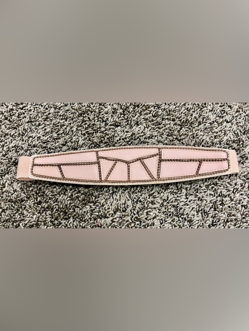 Express Pink Studded Geometric Faux Leather Belt